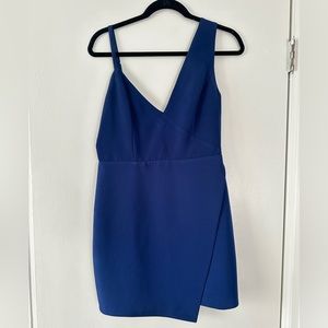 NBD Navy Asymmetrical Mini Dress